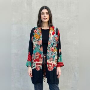 VTG 80s Carole Little Moulin Rouge French Tunic Jacket Wearable Art